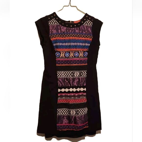 K DERHY Embellished Beaded Funky Retro Dress MEDIUM Fun Style - Picture 1 of 5